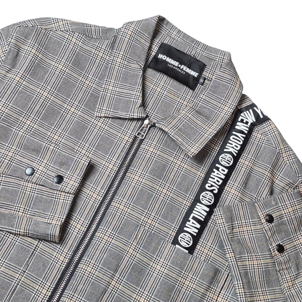 Homme + Femme Men's M‎ Plaid Zip Jacket Made in USA Streetwear Designer